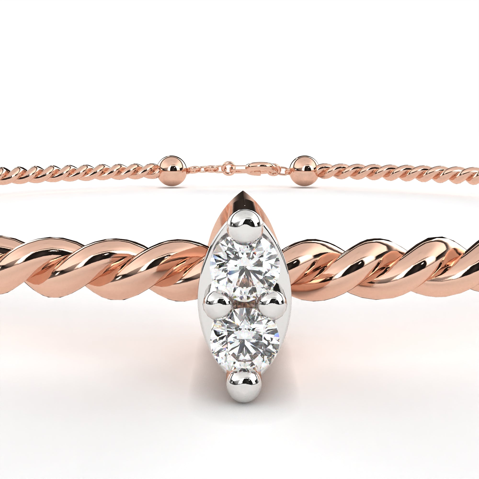 Solstice Diamond Station Bracelet in 10k–18k Gold