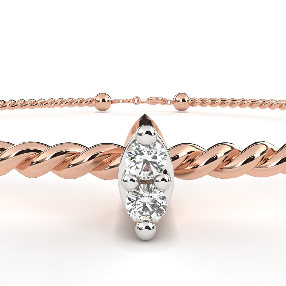Solstice Diamond Station Bracelet in 10k–18k Gold