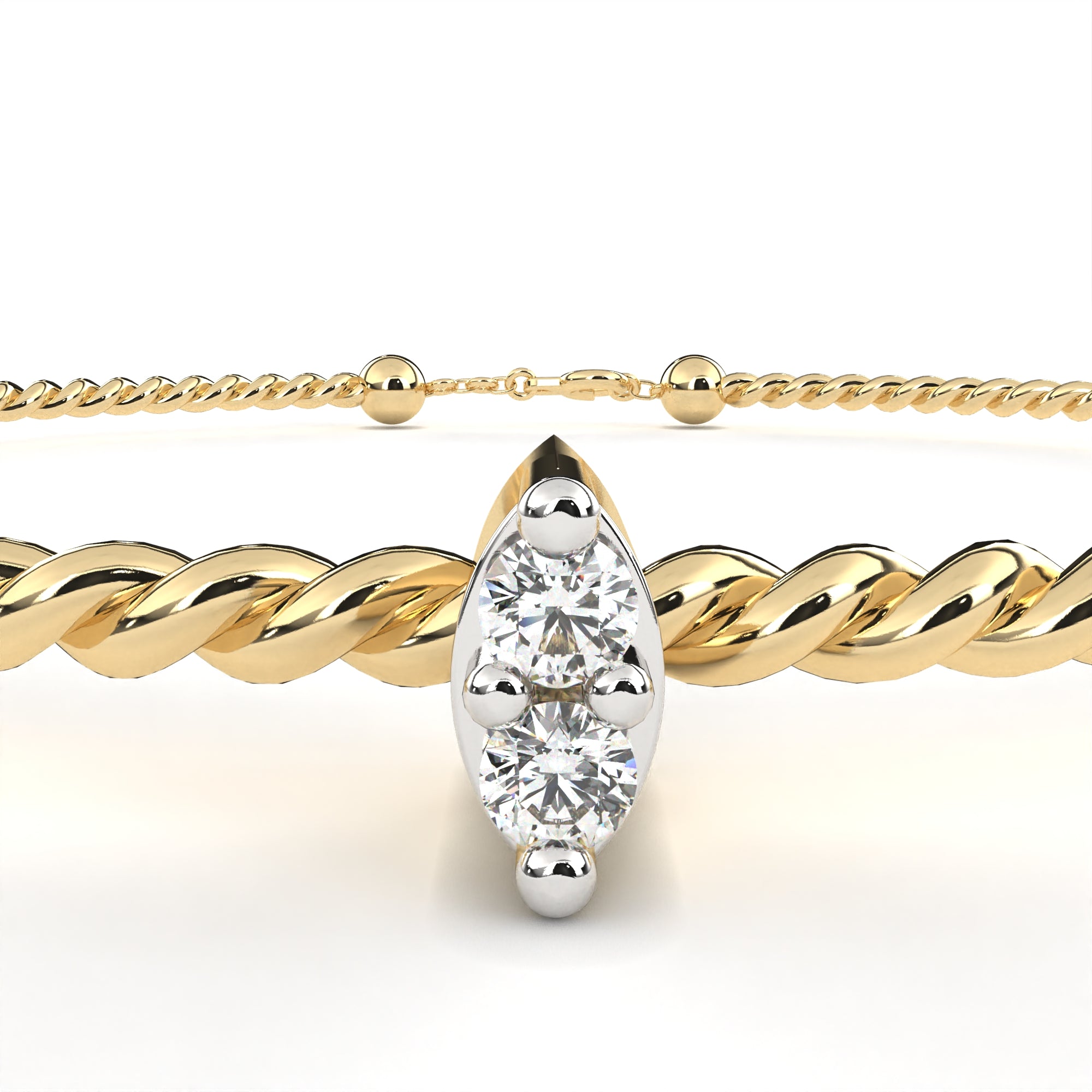 Solstice Diamond Station Bracelet in 10k–18k Gold