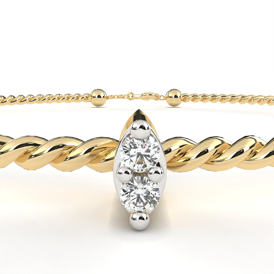 Solstice Diamond Station Bracelet in 10k–18k Gold