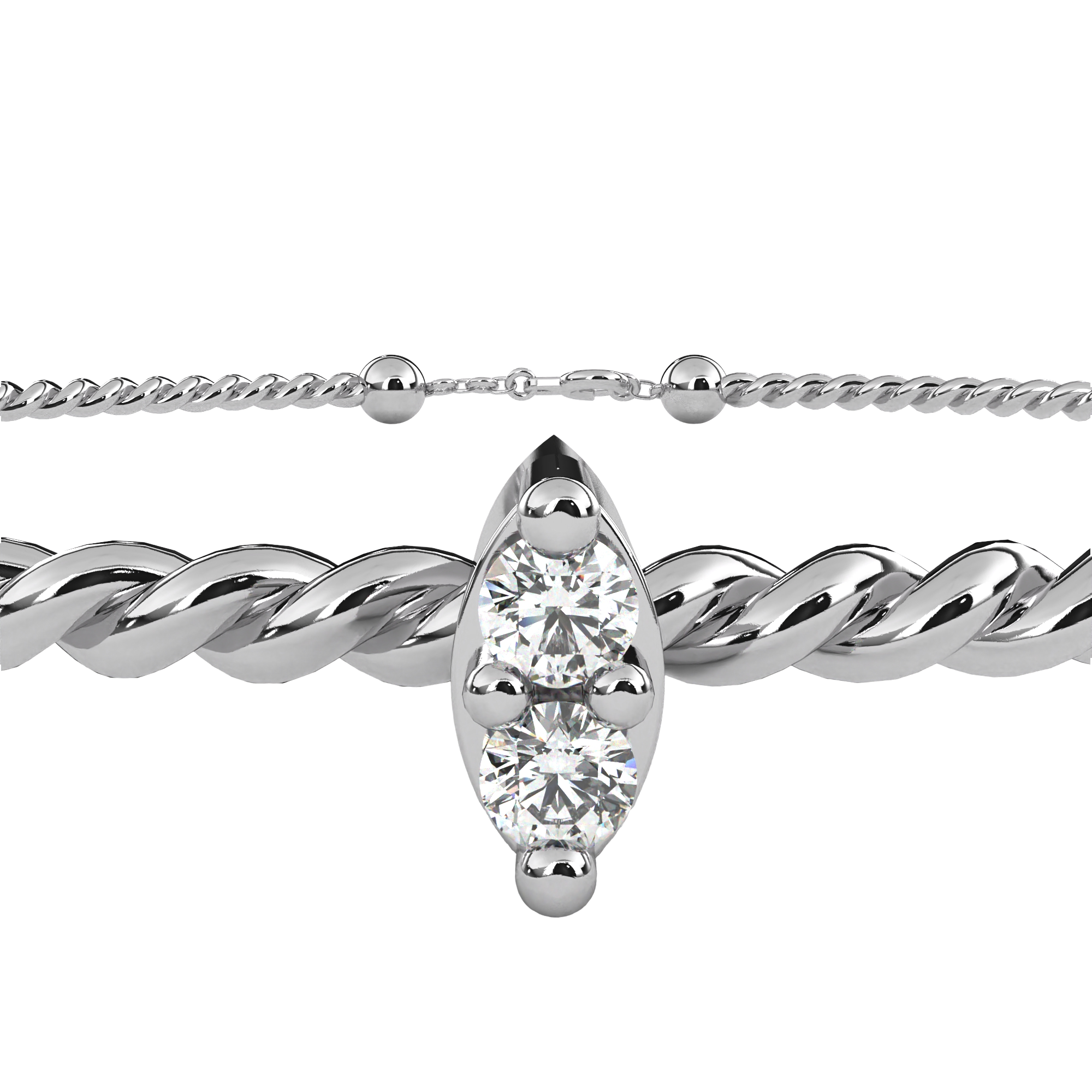 Solstice Diamond Station Bracelet in 10k–18k Gold