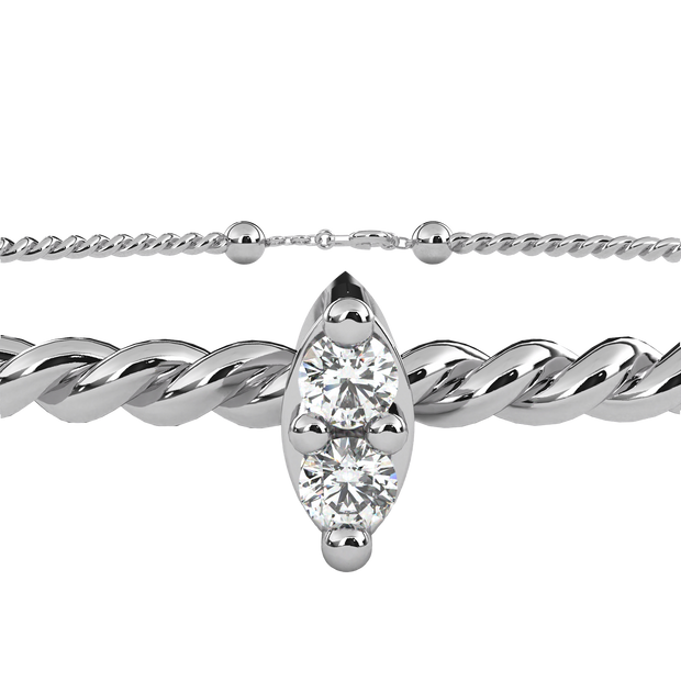 Solstice Diamond Station Bracelet in 10k–18k Gold