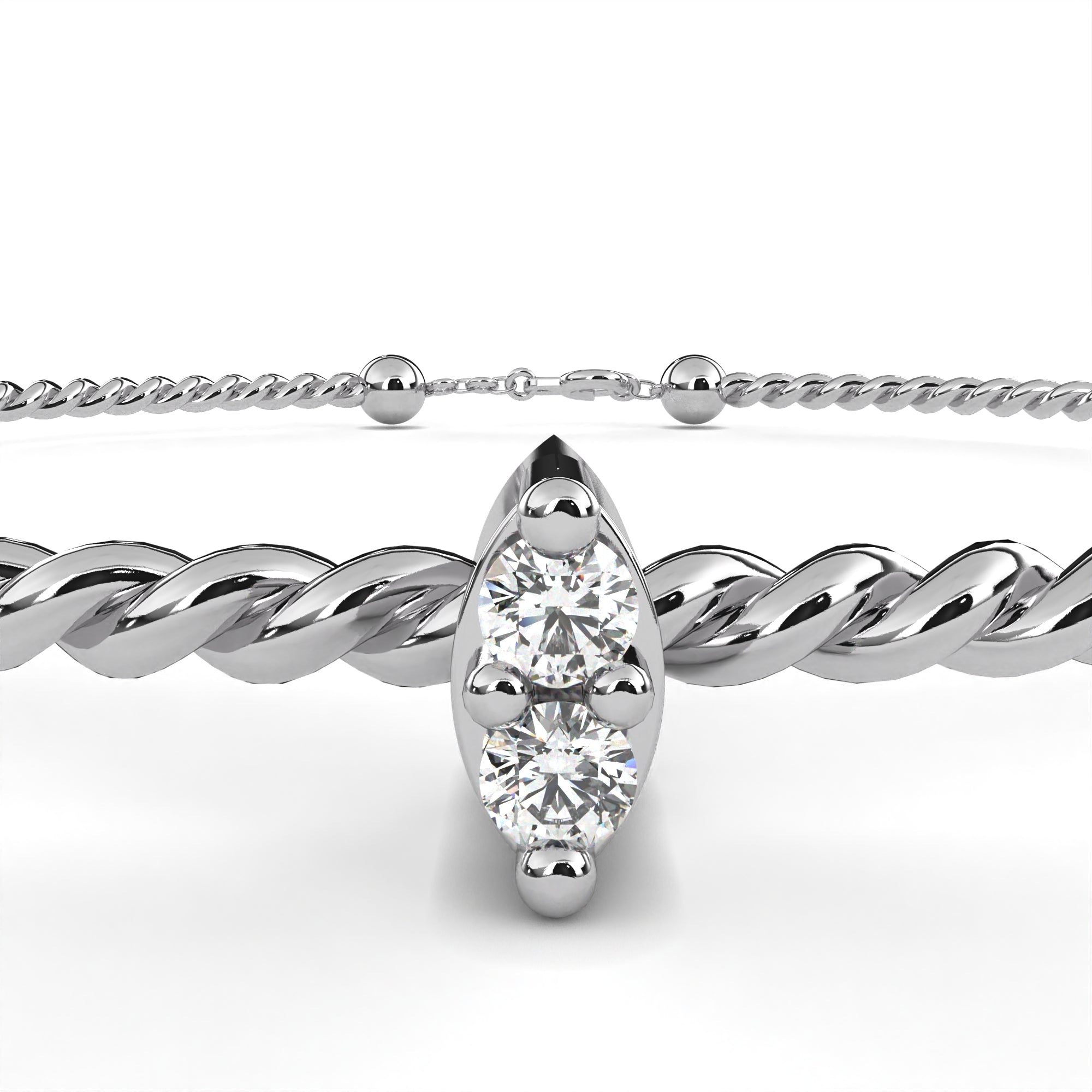 Solstice Diamond Station Bracelet in 10k–18k Gold