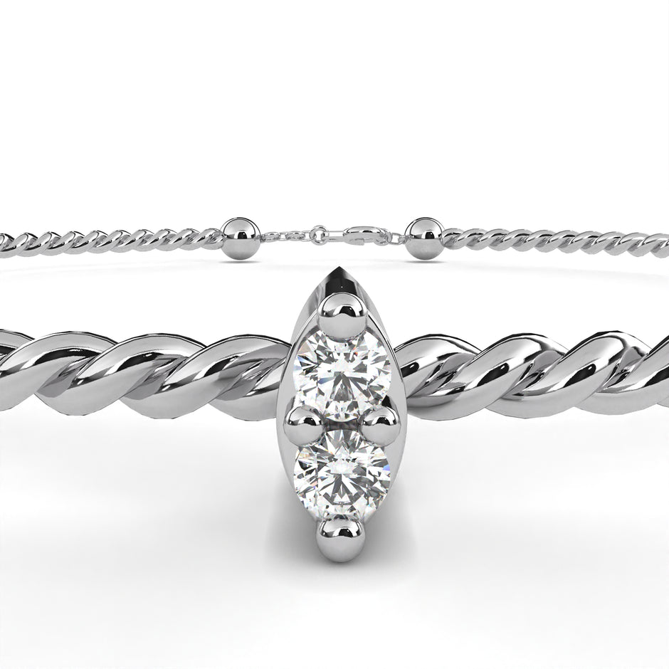 Solstice Diamond Station Bracelet in 10k–18k Gold