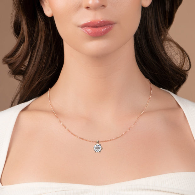 Diamond Circle Halo Pendant