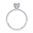 Oval-Cut Diamond Solitaire Ring with Pavé Band — 10k–18k Gold