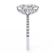 Oval-Cut Diamond Solitaire Ring with Pavé Band — 10k–18k Gold