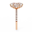 Oval-Cut Diamond Solitaire Ring with Pavé Band — 10k–18k Gold