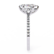 Diamond Solitaire Ring with Pavé Band — 10k–18k Gold