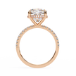 Cushion-Cut Diamond Solitaire Ring with Pavé Band — 10k–18k Gold