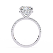 Cushion-Cut Diamond Solitaire Ring with Pavé Band — 10k–18k Gold