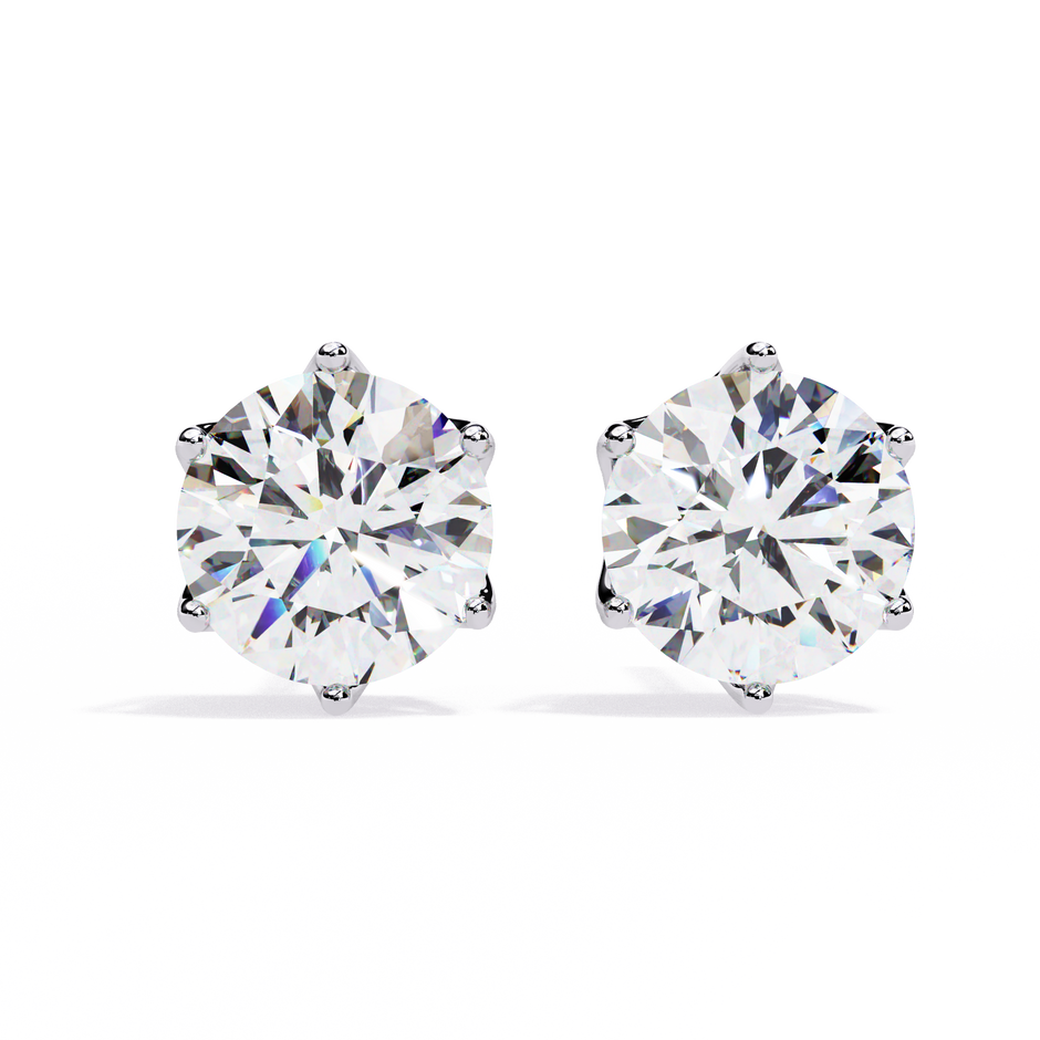 Soleil Pavé Cluster Stud Earrings — 10k–18k Gold