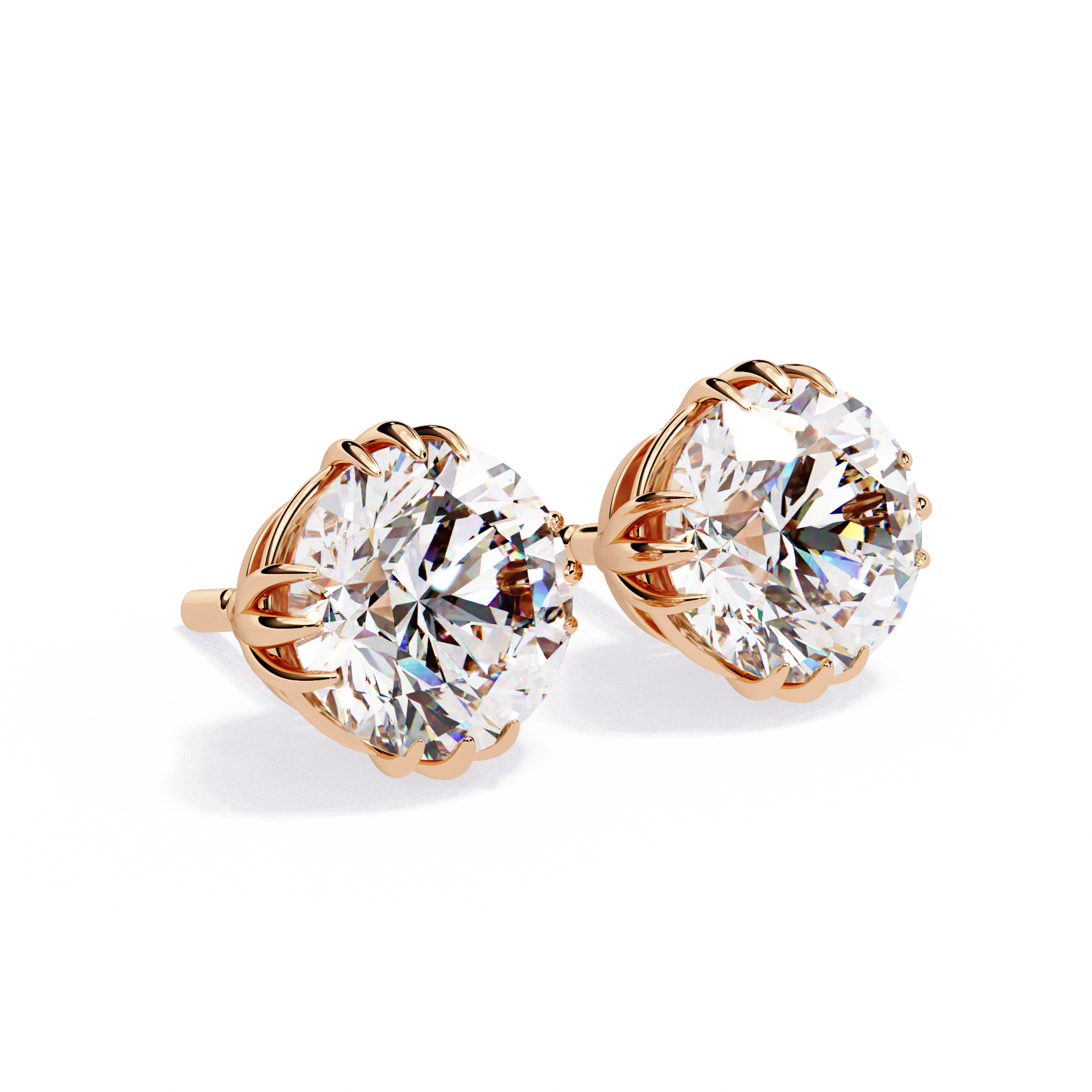 Prestige Four-Prong Diamond Stud Earrings — 10k–18k Gold