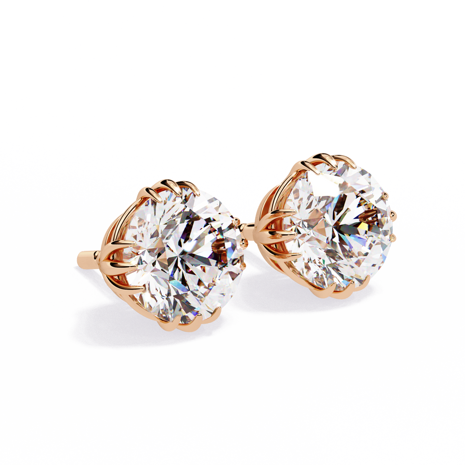 Prestige Four-Prong Diamond Stud Earrings — 10k–18k Gold