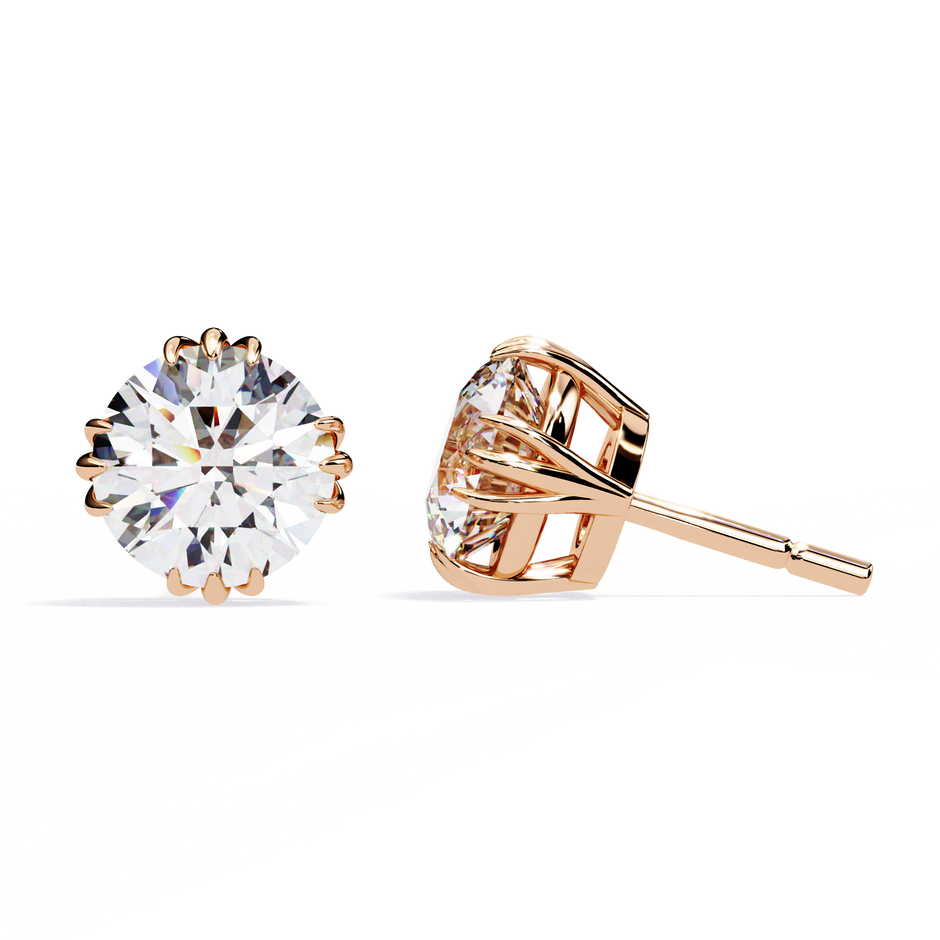 Prestige Four-Prong Diamond Stud Earrings — 10k–18k Gold