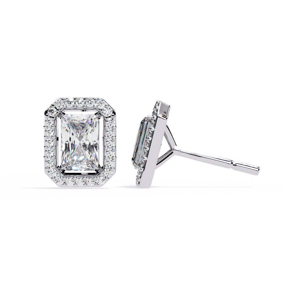 Panthère Princess-Cut Diamond Stud Earrings — 10k–18k Gold