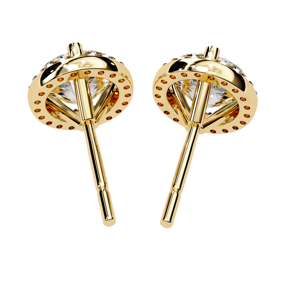 Pétale Pavé Flower Diamond Stud Earrings — 10k–18k Gold