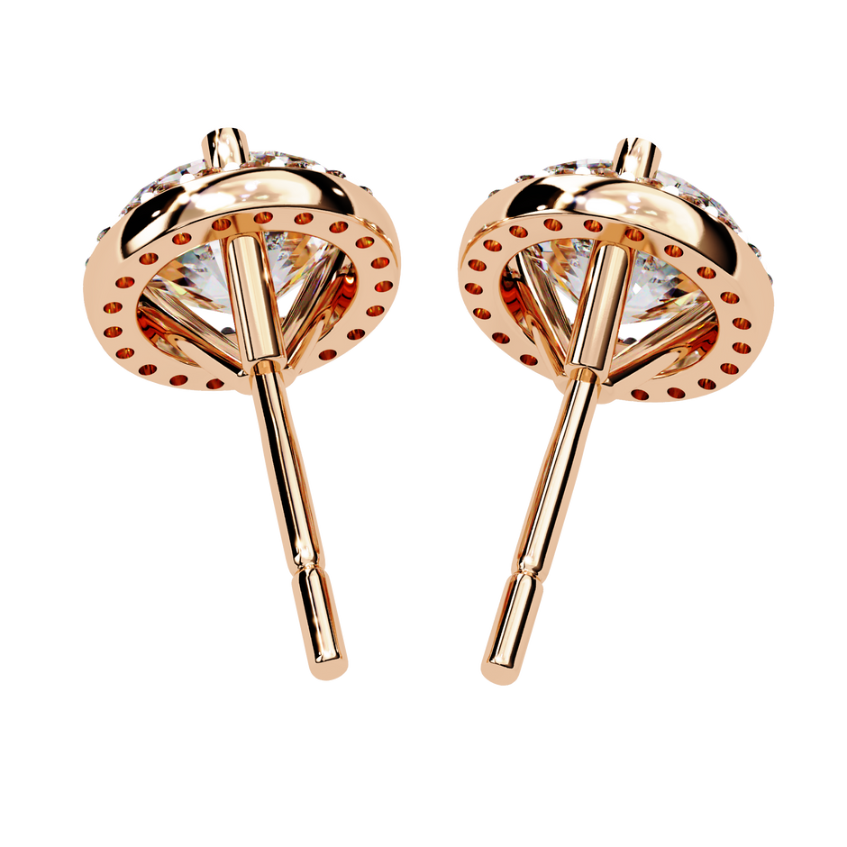 Pétale Pavé Flower Diamond Stud Earrings — 10k–18k Gold