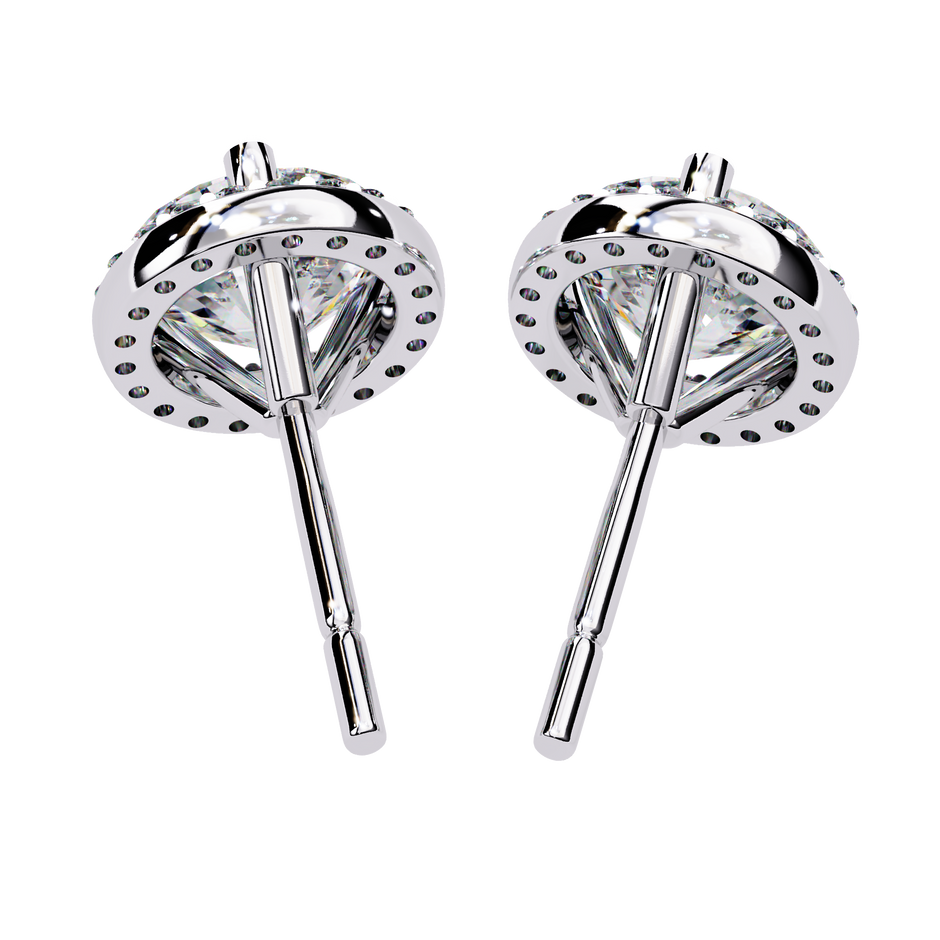Pétale Pavé Flower Diamond Stud Earrings — 10k–18k Gold