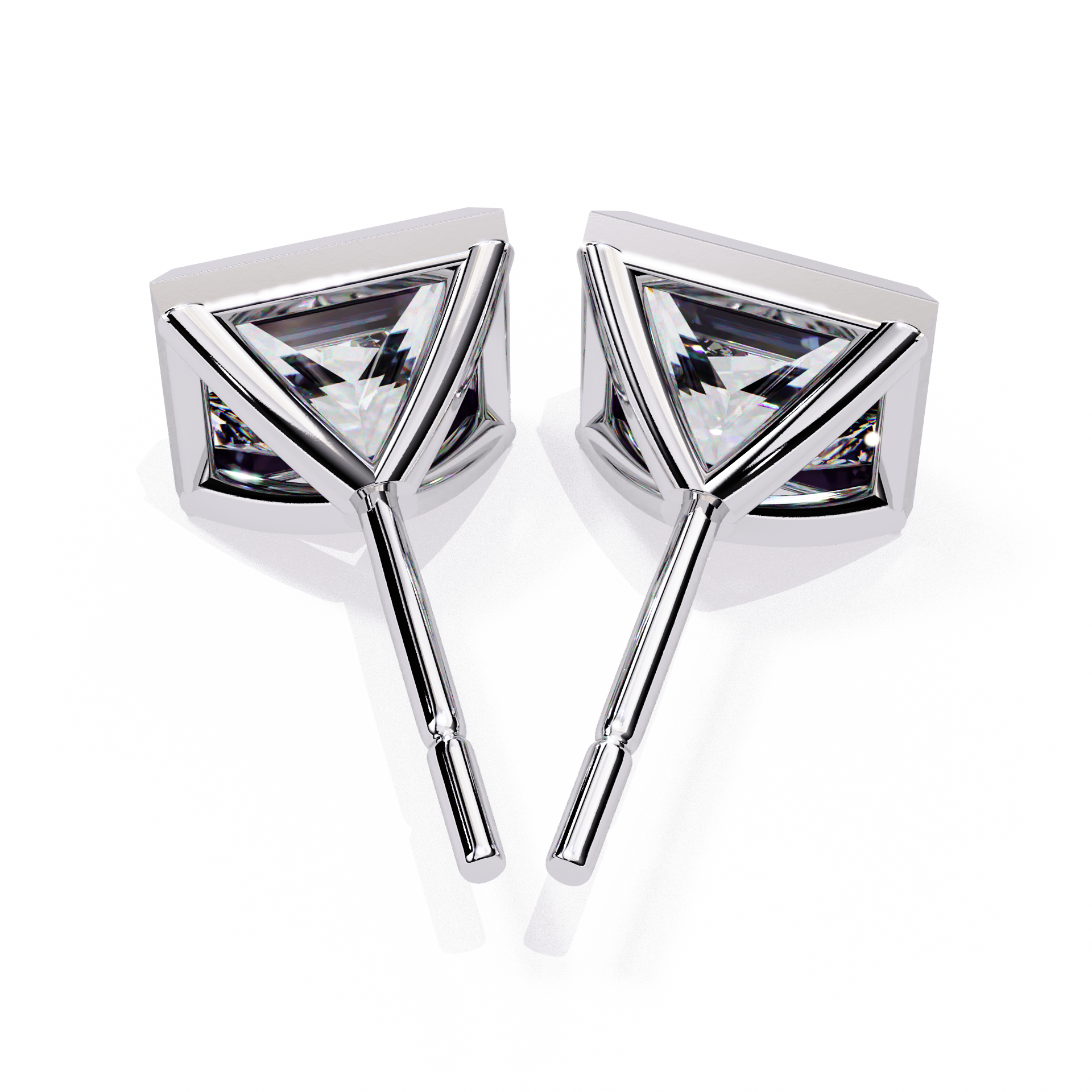 Lumière Ombré Pavé Diamond Stud Earrings — 10k–18k Gold