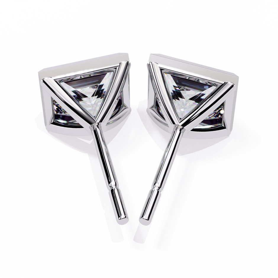 Lumière Ombré Pavé Diamond Stud Earrings — 10k–18k Gold