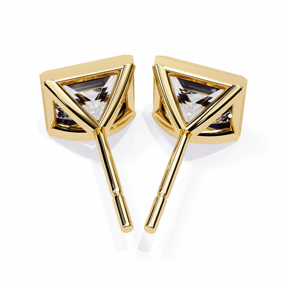 Lumière Ombré Pavé Diamond Stud Earrings — 10k–18k Gold
