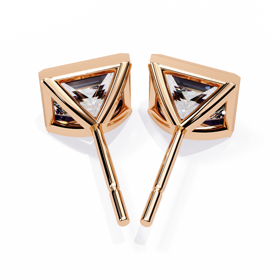 Lumière Ombré Pavé Diamond Stud Earrings — 10k–18k Gold