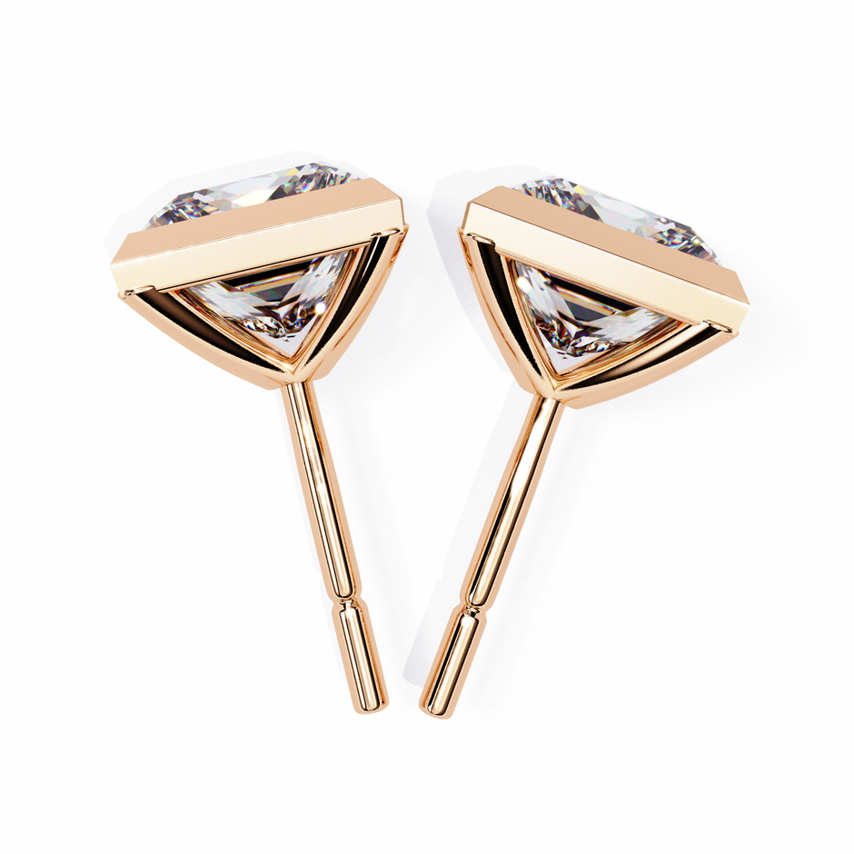 Lumière Ombré Pavé Diamond Stud Earrings — 10k–18k Gold