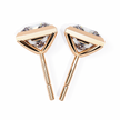 Lumière Ombré Pavé Diamond Stud Earrings — 10k–18k Gold