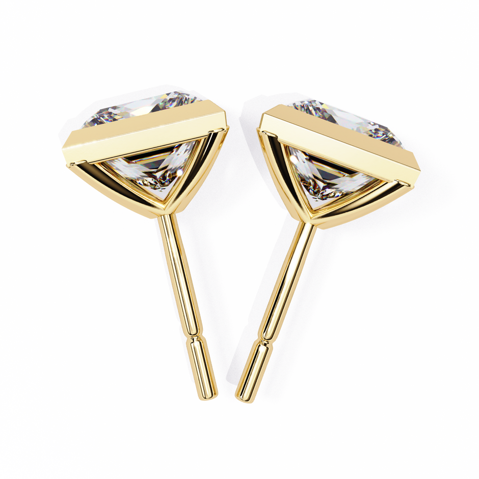 Lumière Ombré Pavé Diamond Stud Earrings — 10k–18k Gold