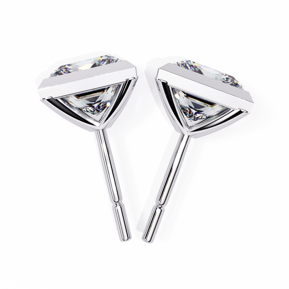 Lumière Ombré Pavé Diamond Stud Earrings — 10k–18k Gold