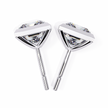 Lumière Ombré Pavé Diamond Stud Earrings — 10k–18k Gold