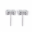 Signature Princess Pavé Border Diamond Stud Earrings — 10k–18k Gold