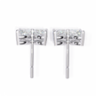 Signature Princess Pavé Border Diamond Stud Earrings — 10k–18k Gold
