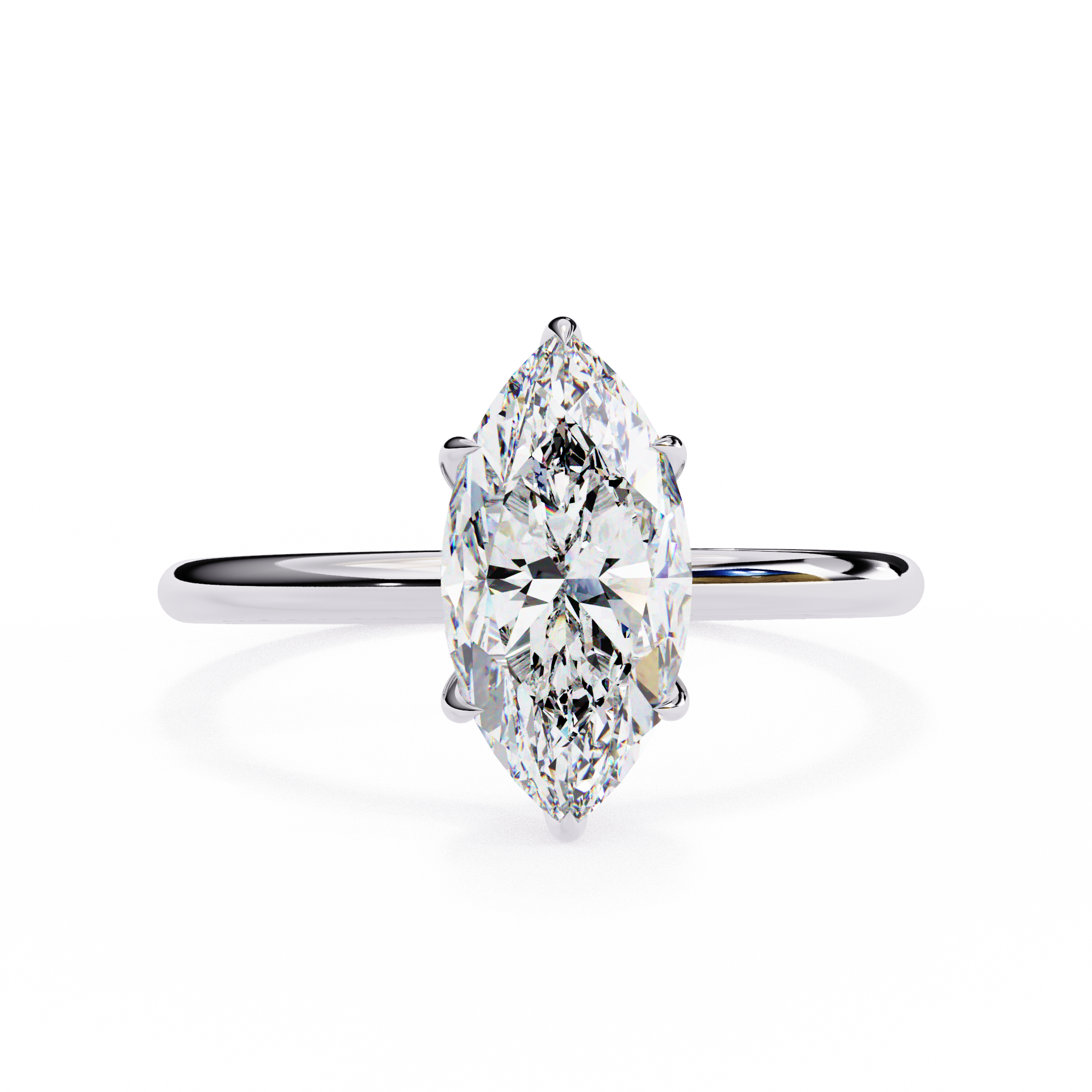 Pear-Shaped Diamond Solitaire Ring in 10k–18k Gold