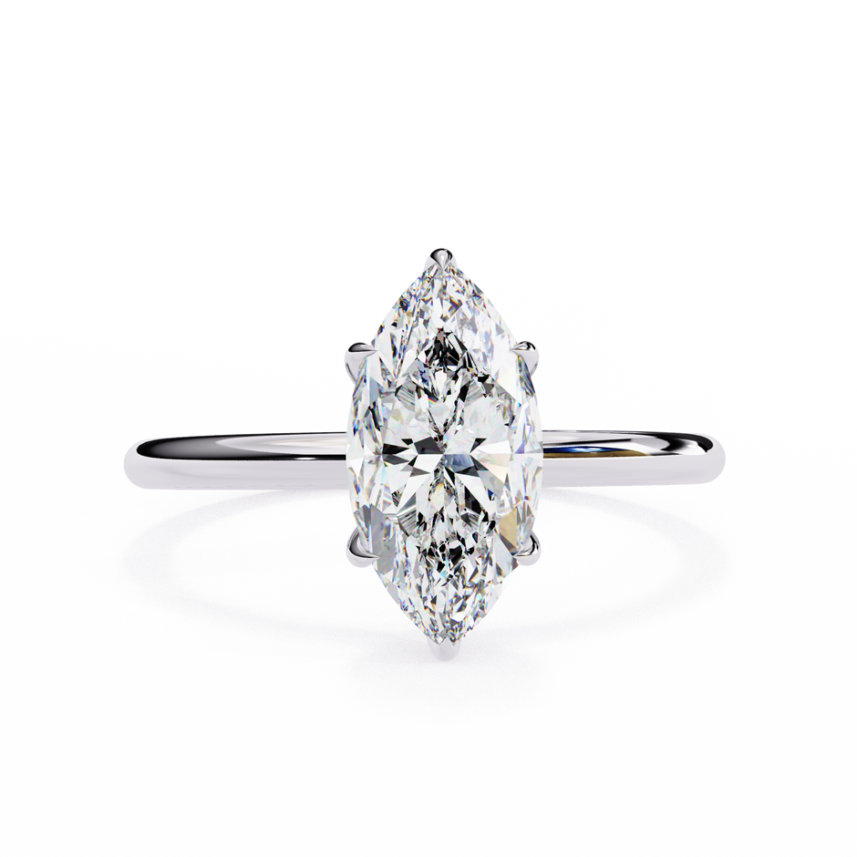 Pear-Shaped Diamond Solitaire Ring in 10k–18k Gold