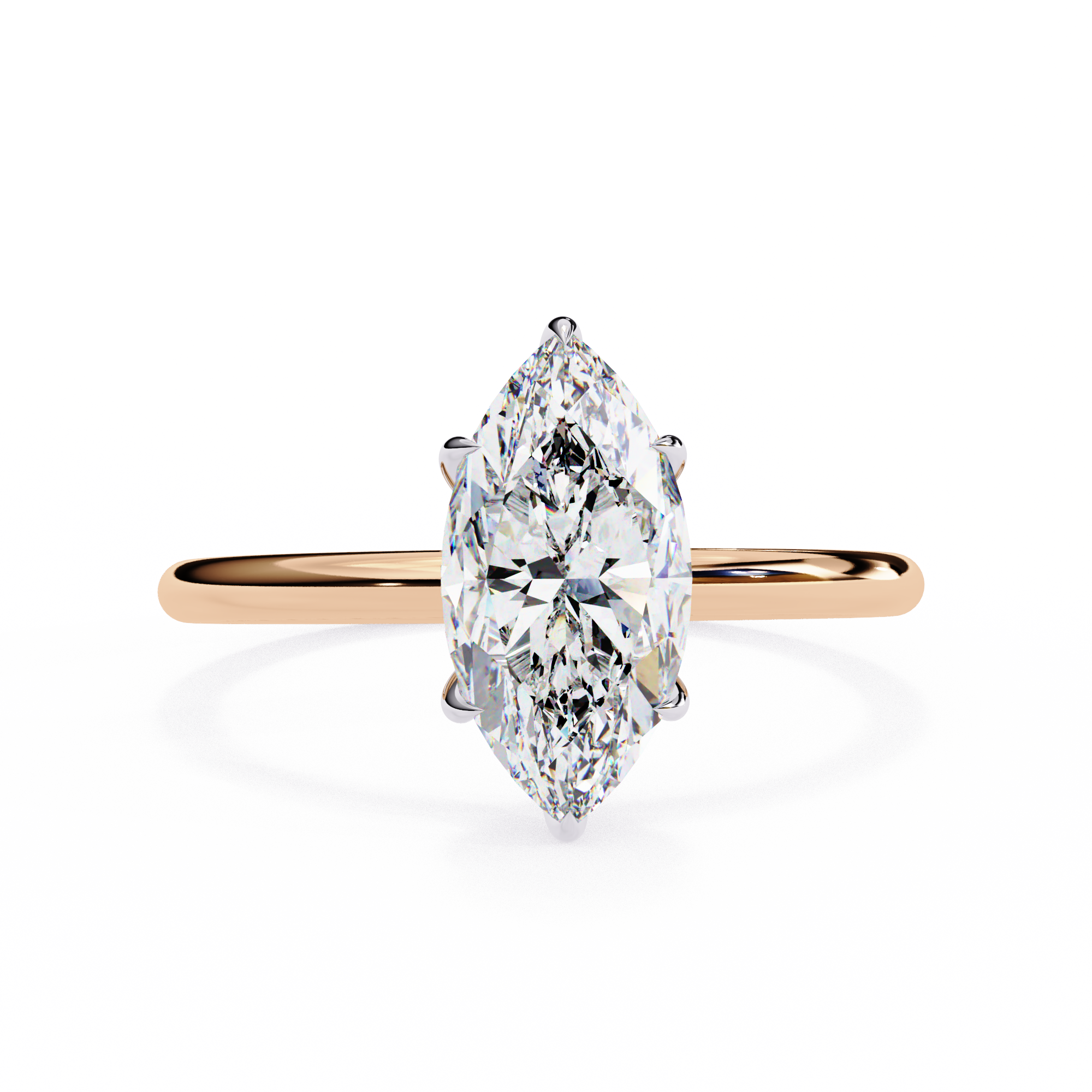 Pear-Shaped Diamond Solitaire Ring in 10k–18k Gold