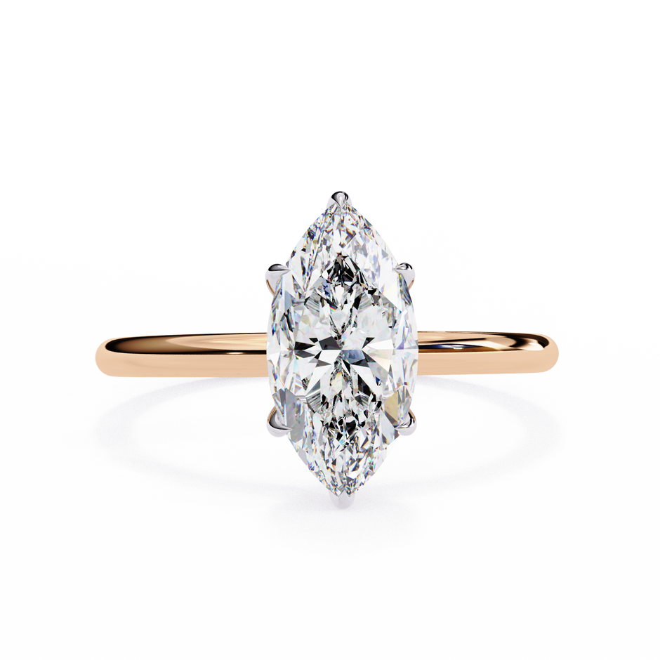 Pear-Shaped Diamond Solitaire Ring in 10k–18k Gold