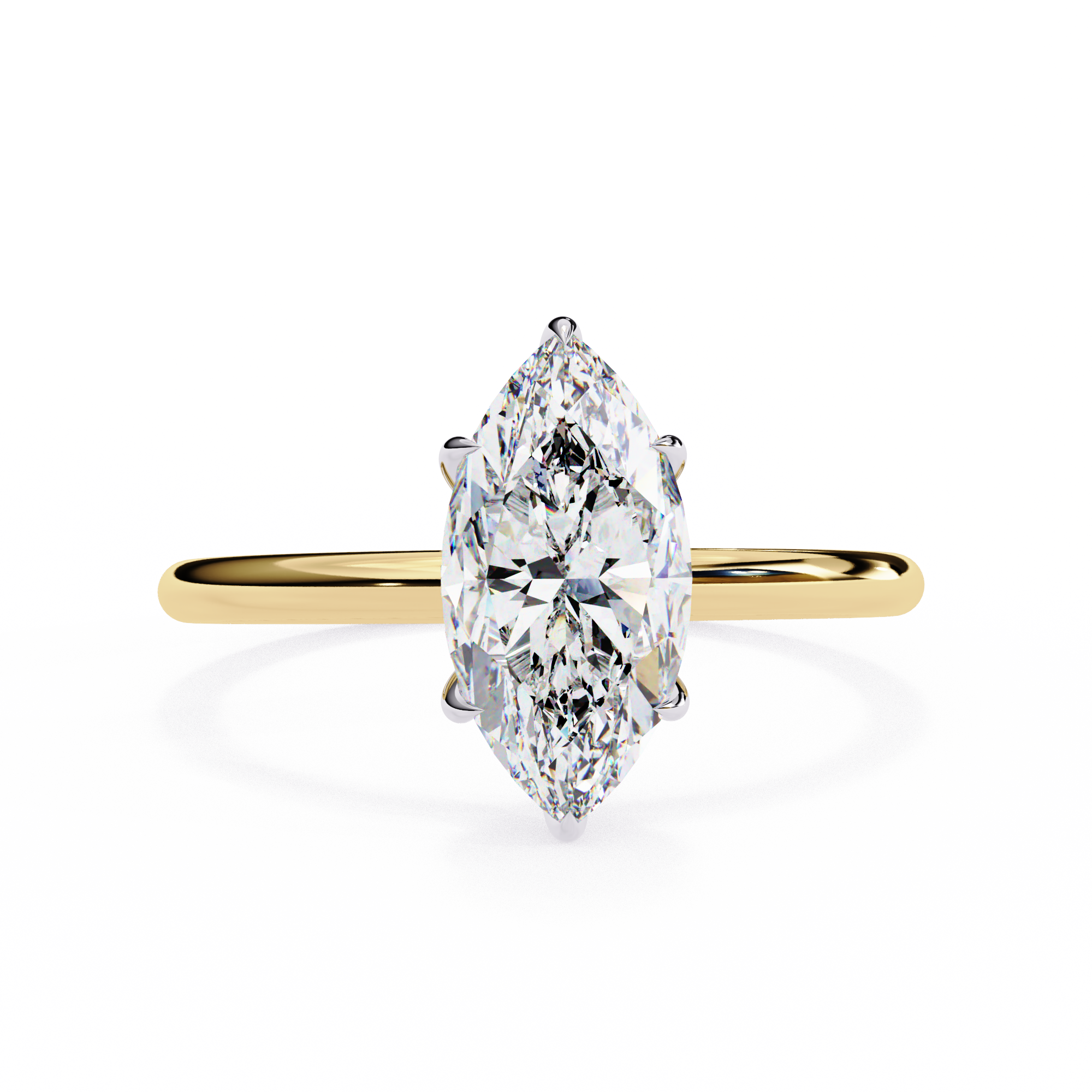 Pear-Shaped Diamond Solitaire Ring in 10k–18k Gold