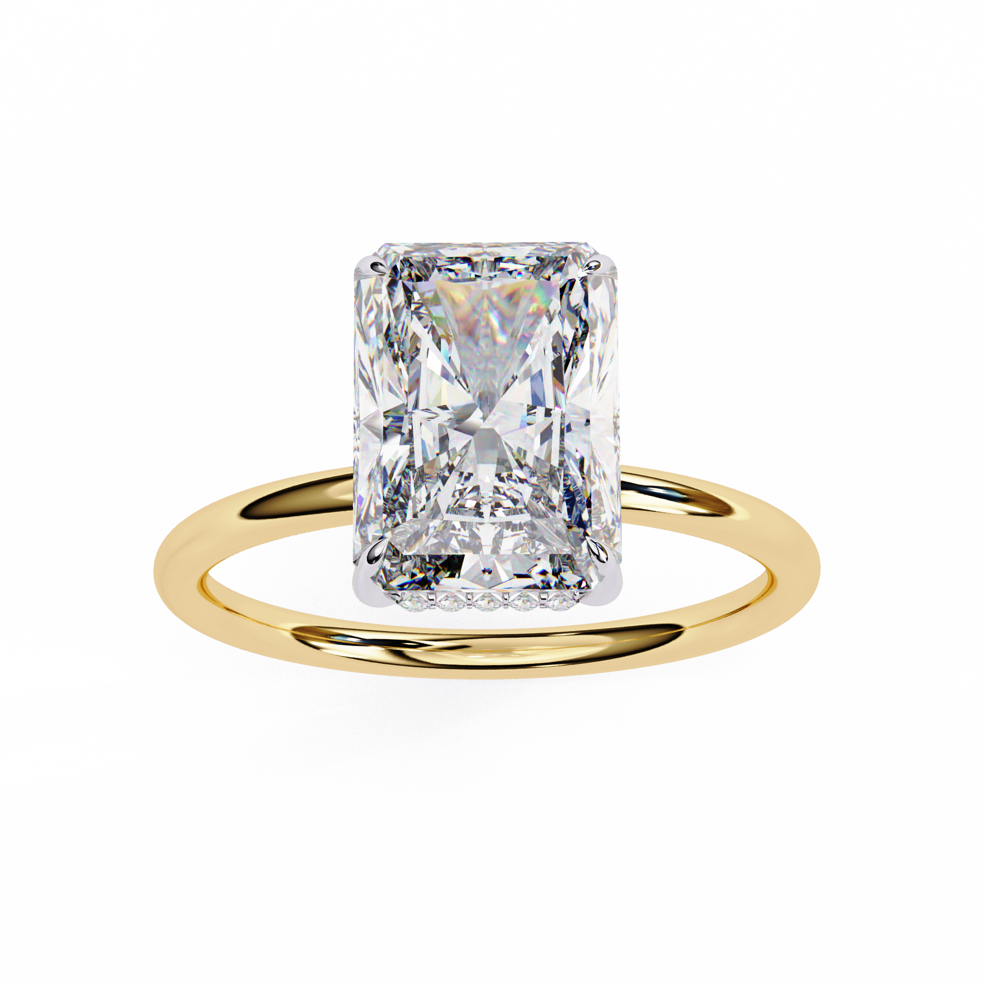 Cushion-Cut Diamond Solitaire Ring in 10k–18k Gold