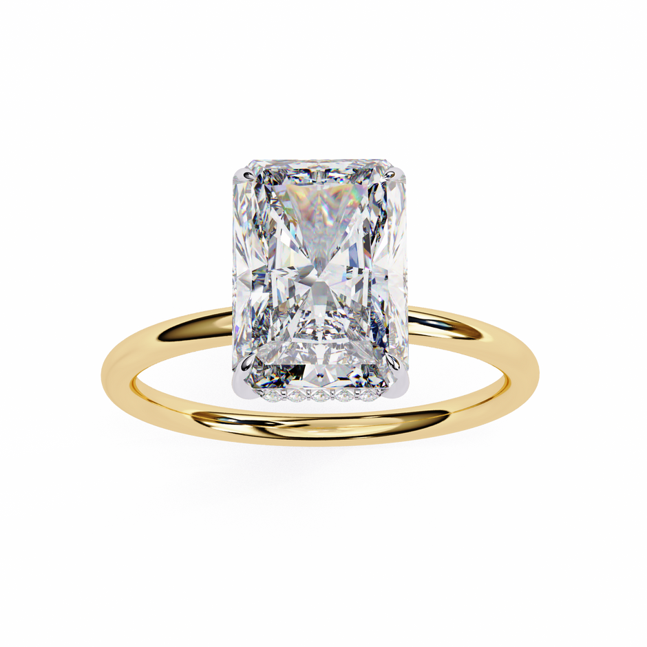 Cushion-Cut Diamond Solitaire Ring in 10k–18k Gold