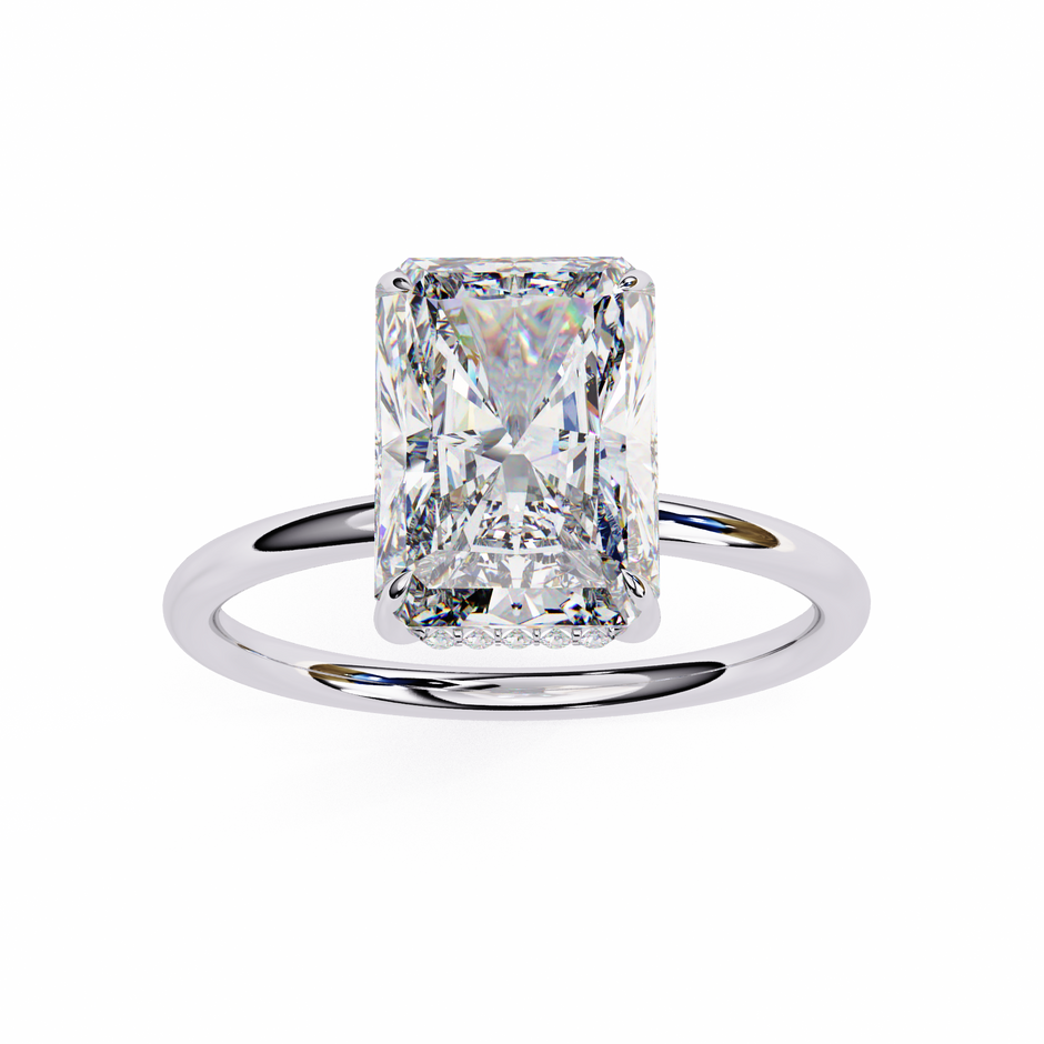 Cushion-Cut Diamond Solitaire Ring in 10k–18k Gold