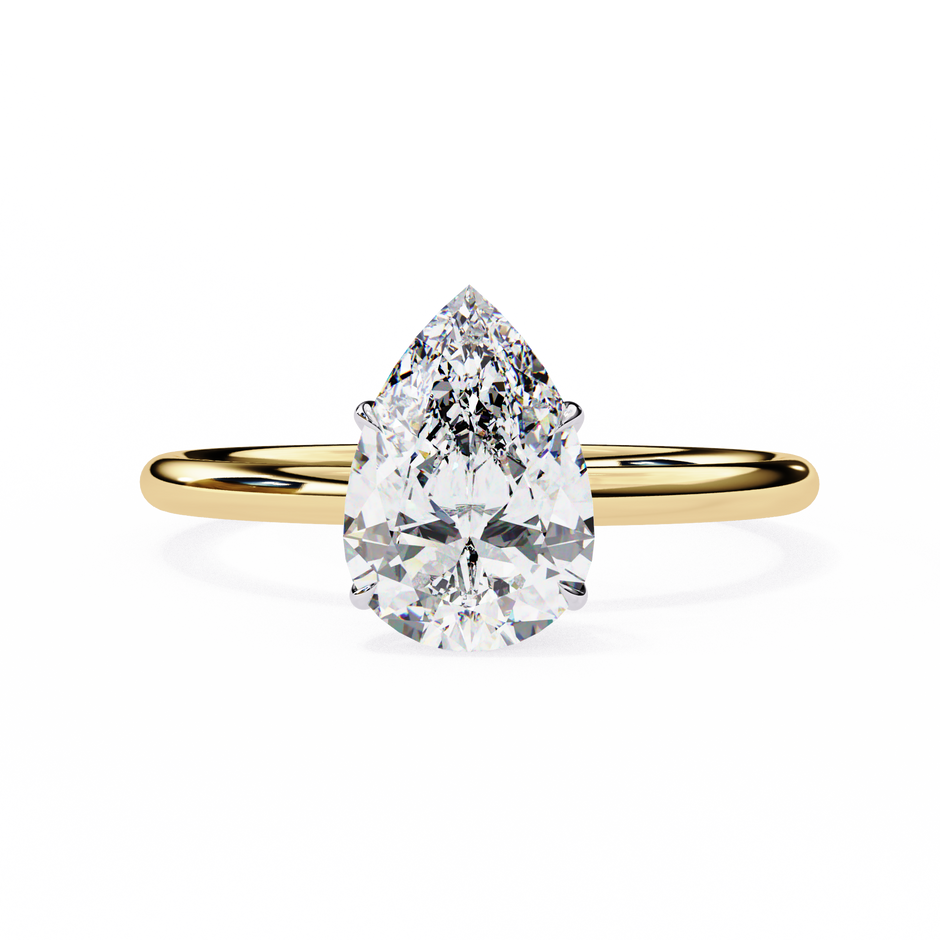 Cushion-Cut Diamond Solitaire Ring in 10k–18k Gold