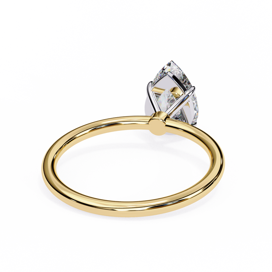 Cushion-Cut Diamond Solitaire Ring in 10k–18k Gold