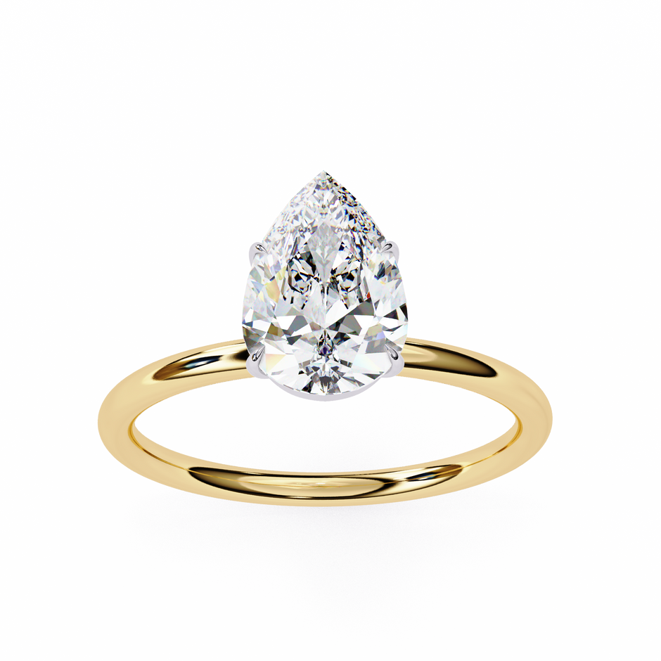 Cushion-Cut Diamond Solitaire Ring in 10k–18k Gold