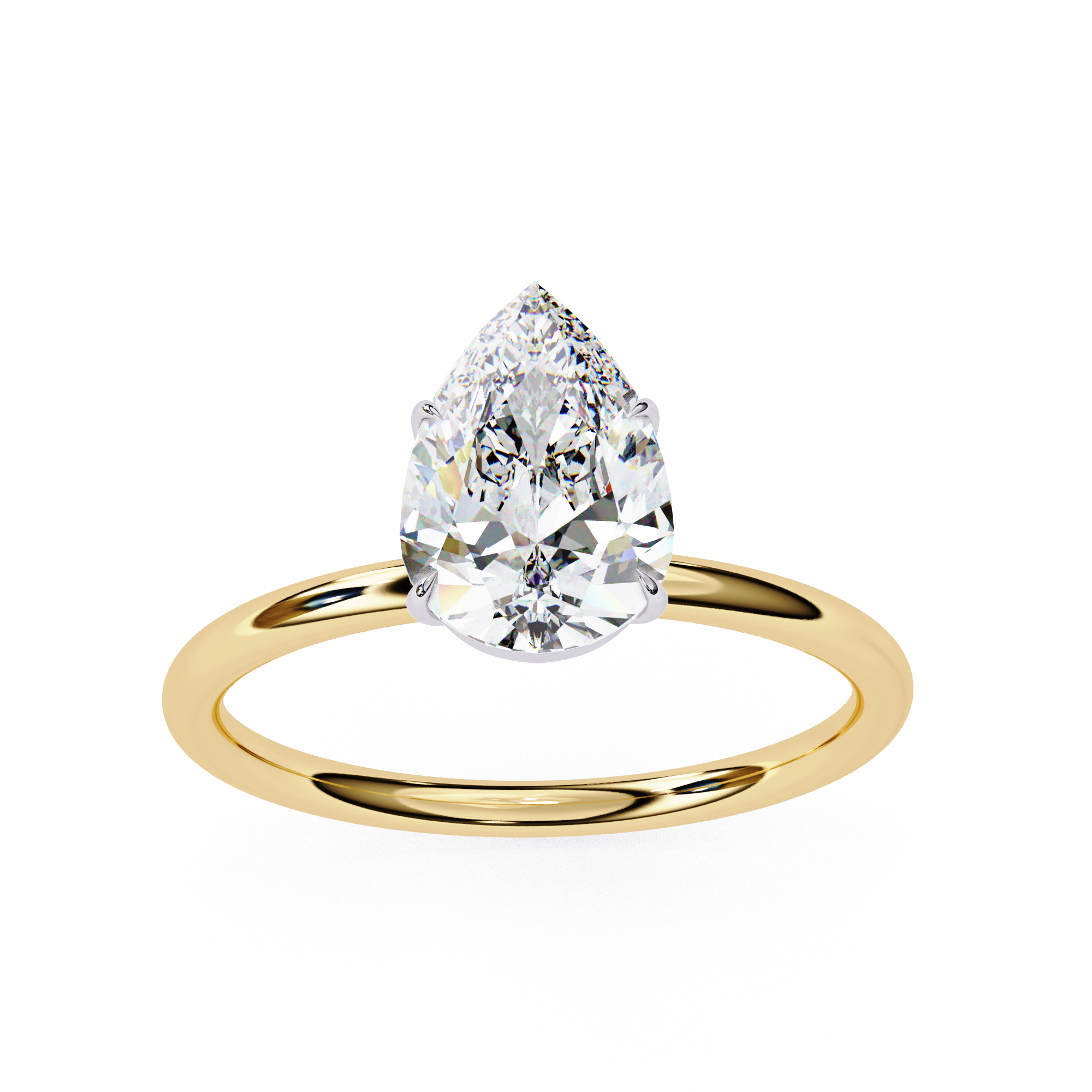 Cushion-Cut Diamond Solitaire Ring in 10k–18k Gold
