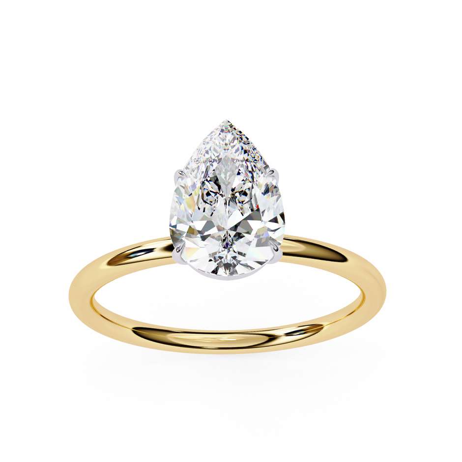 Cushion-Cut Diamond Solitaire Ring in 10k–18k Gold