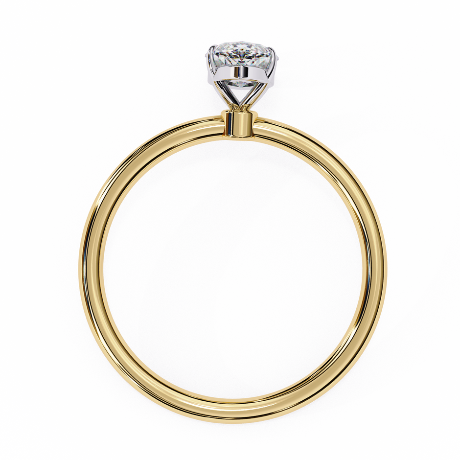 Pear-Shaped Diamond Solitaire Ring in 10k–18k Gold