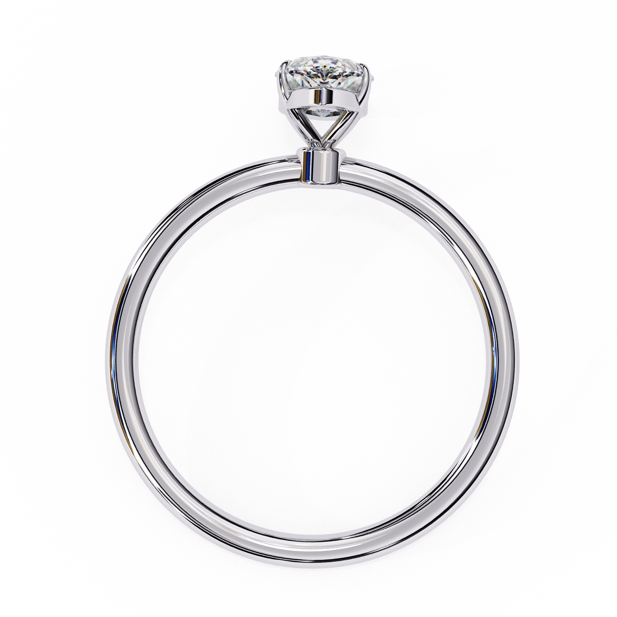 Pear-Shaped Diamond Solitaire Ring in 10k–18k Gold