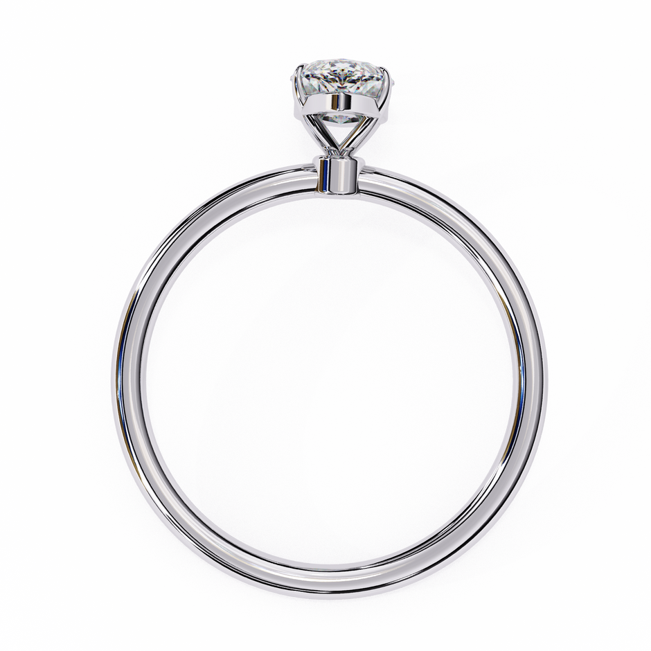 Pear-Shaped Diamond Solitaire Ring in 10k–18k Gold